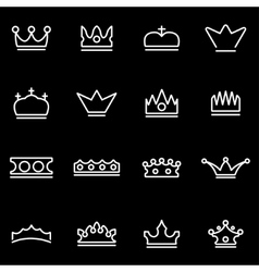 Line crown icon set Royalty Free Vector Image - VectorStock