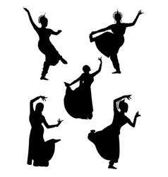 Indian dancer silhouette 02 Royalty Free Vector Image