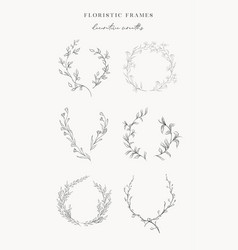 Delicate floristic wreaths flower frame design Vector Image