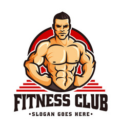 Logo template bodybuilder gym fitness theme Vector Image