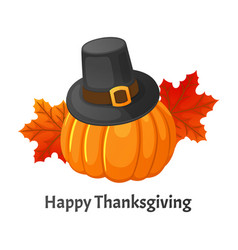 Happy thanksgiving day poster round frame leaves Vector Image