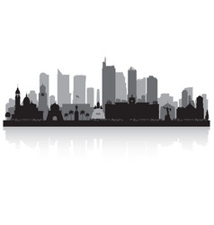 Manila philippines city skyline silhouette Vector Image