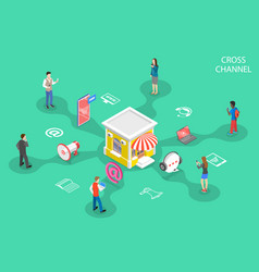 Isometric flat concept store Royalty Free Vector Image