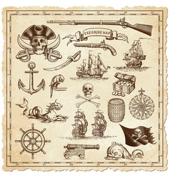 Pirate treasure map Royalty Free Vector Image - VectorStock