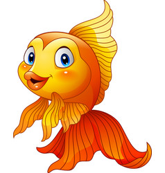 Cartoon cute goldfish Royalty Free Vector Image