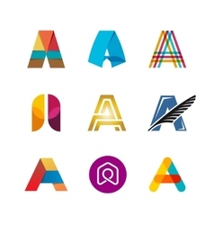 Letter r logo set color icon templates design Vector Image