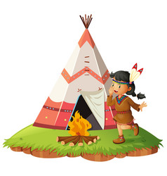 Native Americans Nect To Teepee Royalty Free Vector Image Native Americans Nect To Teepee Royalty Free Vector Image