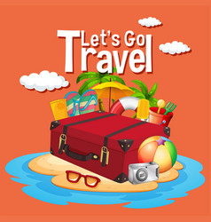 Lets go travel vacations and tourism concept Vector Image