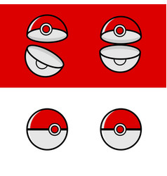 Pokeball icon sign seamless pattern with geometric