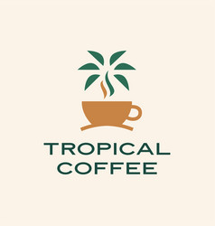 Tropical palm tree beach logo Royalty Free Vector Image