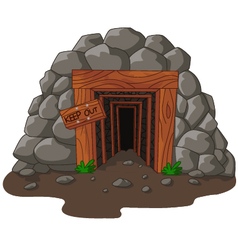 Cartoon mine entrance Royalty Free Vector Image