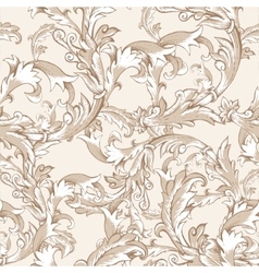 Vintage baroque seamless pattern with swirls and Vector Image
