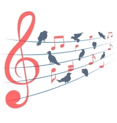 Music notes with birds Royalty Free Vector Image