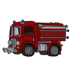 Old Red Fire Truck Royalty Free Vector Image - Vectorstock