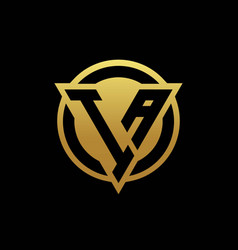 Az logo monogram with triangle shape and circle Vector Image