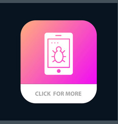 Mobile security bug app button android Royalty Free Vector