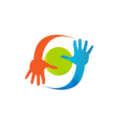 Creative concept 5 five fingers hand logo Vector Image