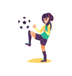 Soccer Football Girl Player Clipart Cartoon Vector Image