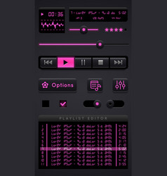 Music player with playlist Royalty Free Vector Image