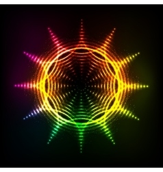 Abstract rainbow neon spirals cosmic star Vector Image