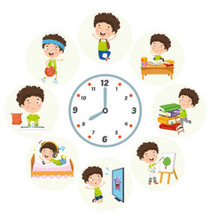 Kids daily routine activities Royalty Free Vector Image