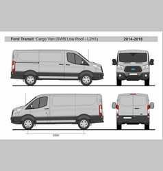 Ford transit cargo delivery van l4h3 2014-2018 Vector Image