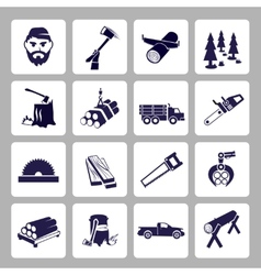 Lumberjack woodcutter label Royalty Free Vector Image