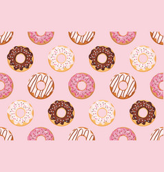 Seamless pattern with glazed donuts Royalty Free Vector