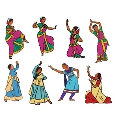 Indian dancers Royalty Free Vector Image - VectorStock