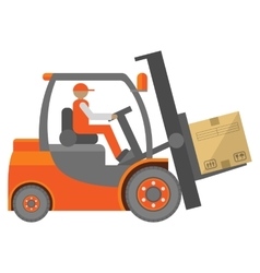 Yellow forklift truck on white background Vector Image