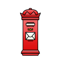 Cute Cartoon British Post Box Royalty Free Vector Image