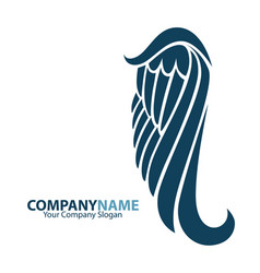 Company name emblem with golden angel wings web Vector Image