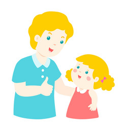 Mother admire daughter character cartoon Vector Image