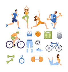 Man and woman in fitness clothes Royalty Free Vector Image