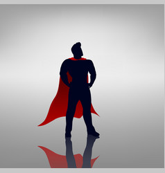 Superhero With Red Cape Royalty Free Vector Image