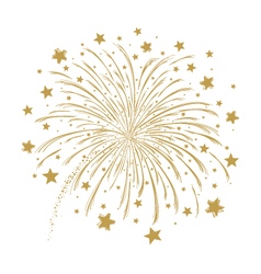 Gold fireworks on black background Royalty Free Vector Image