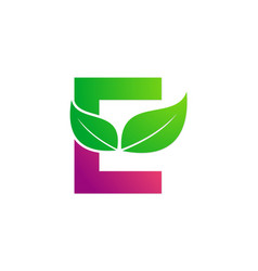 B green leaf letter design logo eco bio leaf Vector Image