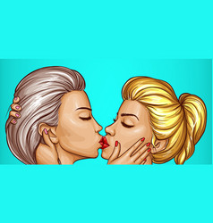 Women Kissing Each Other Lesbian Love Vector Women Kissing Each Other Lesbian Love Vector
