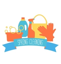 Flat design logo for cleaning service Royalty Free Vector