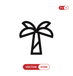 Black single palm tree silhouette icon isolated Vector Image