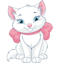 White cat Royalty Free Vector Image - VectorStock