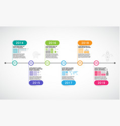 Milestones company timeline infographic Royalty Free Vector