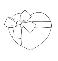 Drawing heart with ribbon bow Royalty Free Vector Image