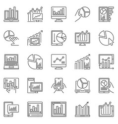 Business chart and info graph icons set Royalty Free Vector