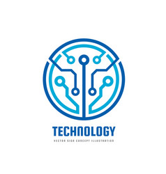 Electronic technology logo design computer net Vector Image