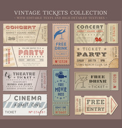 Grunge ticket set 1 Royalty Free Vector Image - VectorStock