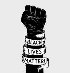 Raised fist symbol black lives matter logo Vector Image