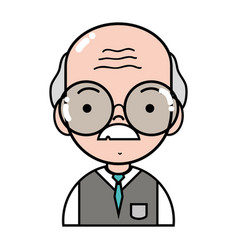 Old man teacher with mustache and uniform clothes Vector Image