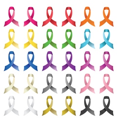 Cancer awareness ribbon collage Royalty Free Vector Image