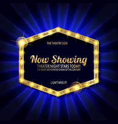 Retro cinema or theater frame illuminated by Vector Image